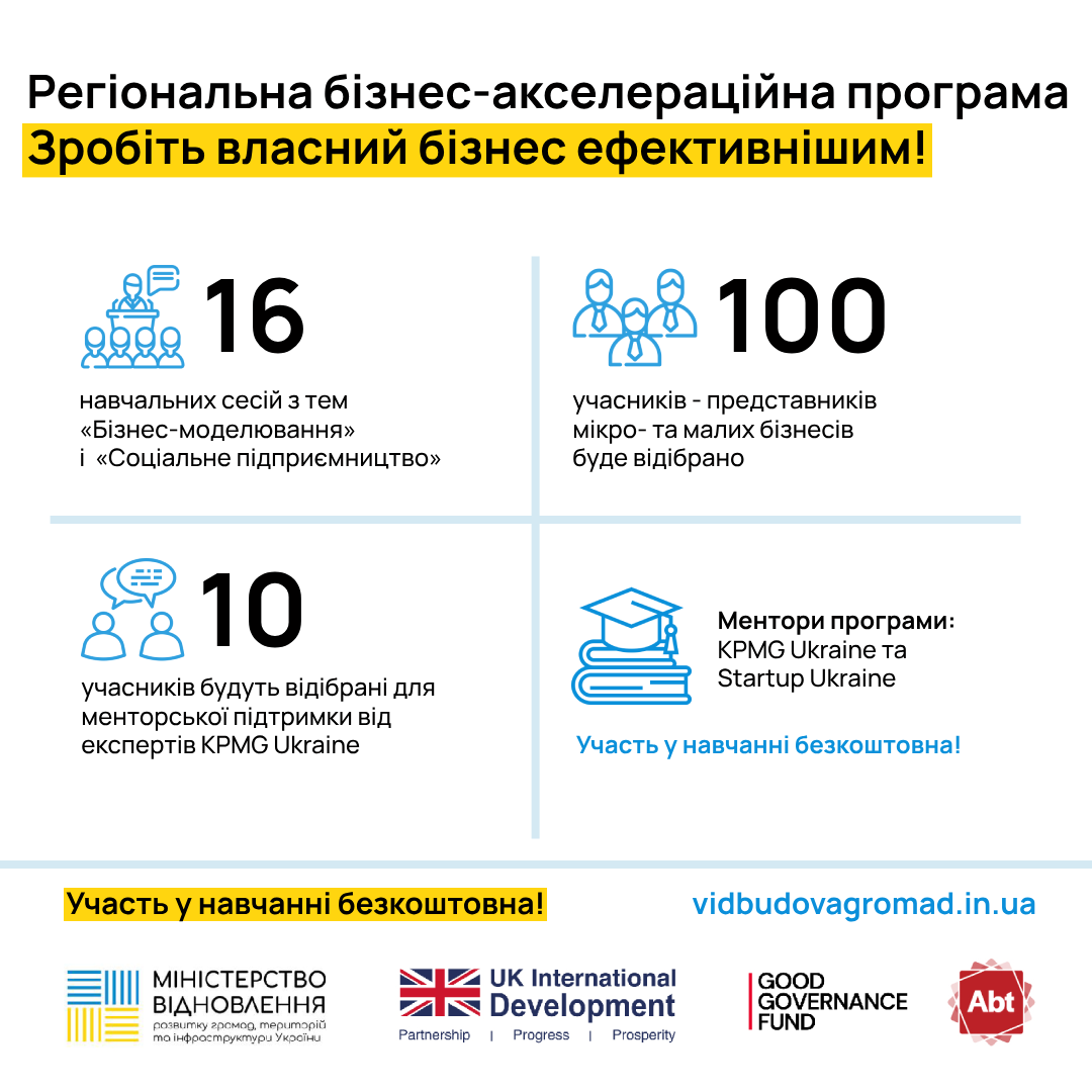 Регіональна бізнес-акселераційна програма "Зробіть власний бізнес ефективнішим!"